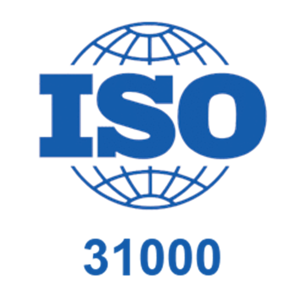 ISO 31000 Risk Management Standard ISO 31000 risk management standard logo with global framework symbol