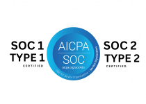 SOC 1 and SOC 2 Type 2 certification badges issued by AICPA