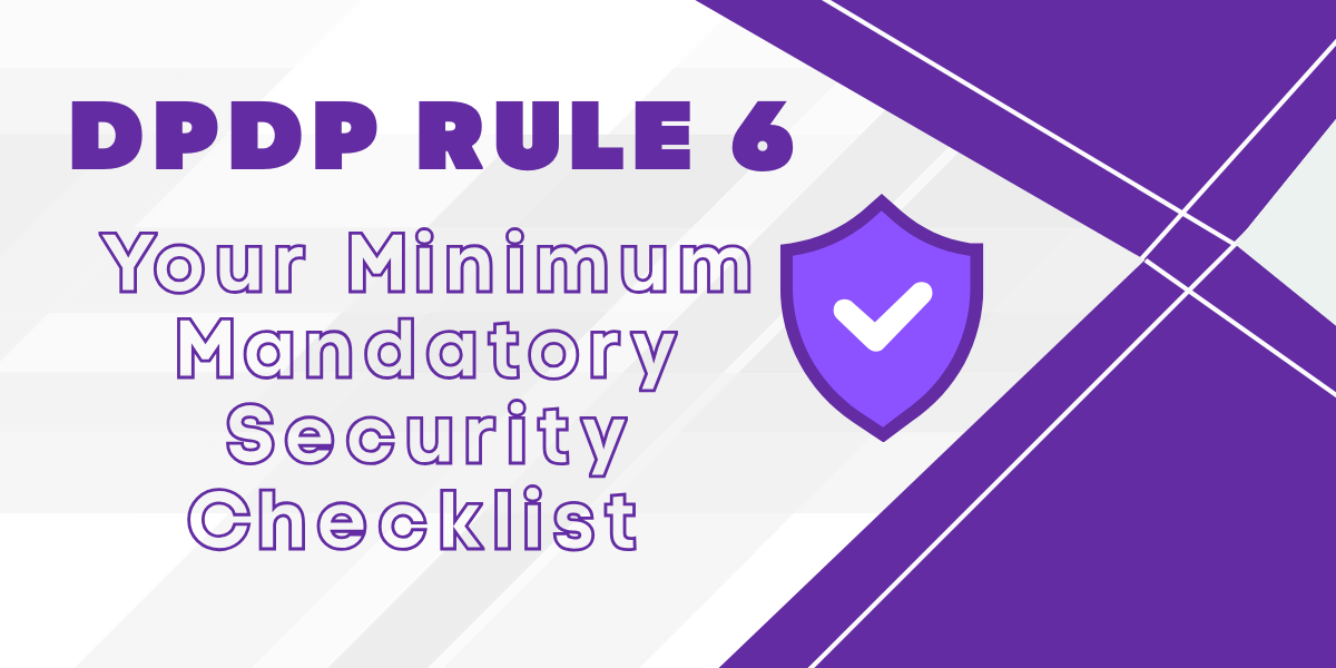Illustration of a computer locked with chains representing Rule 6 data protection