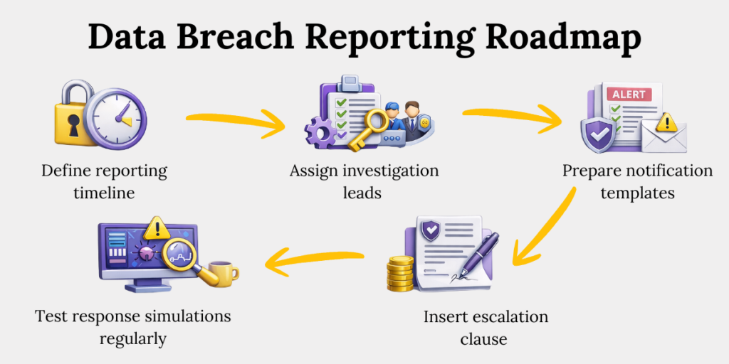 DPDP Data Breach Reporting Roadmap Data breach reporting roadmap under DPDP Act for e-commerce platforms including investigation and notification steps